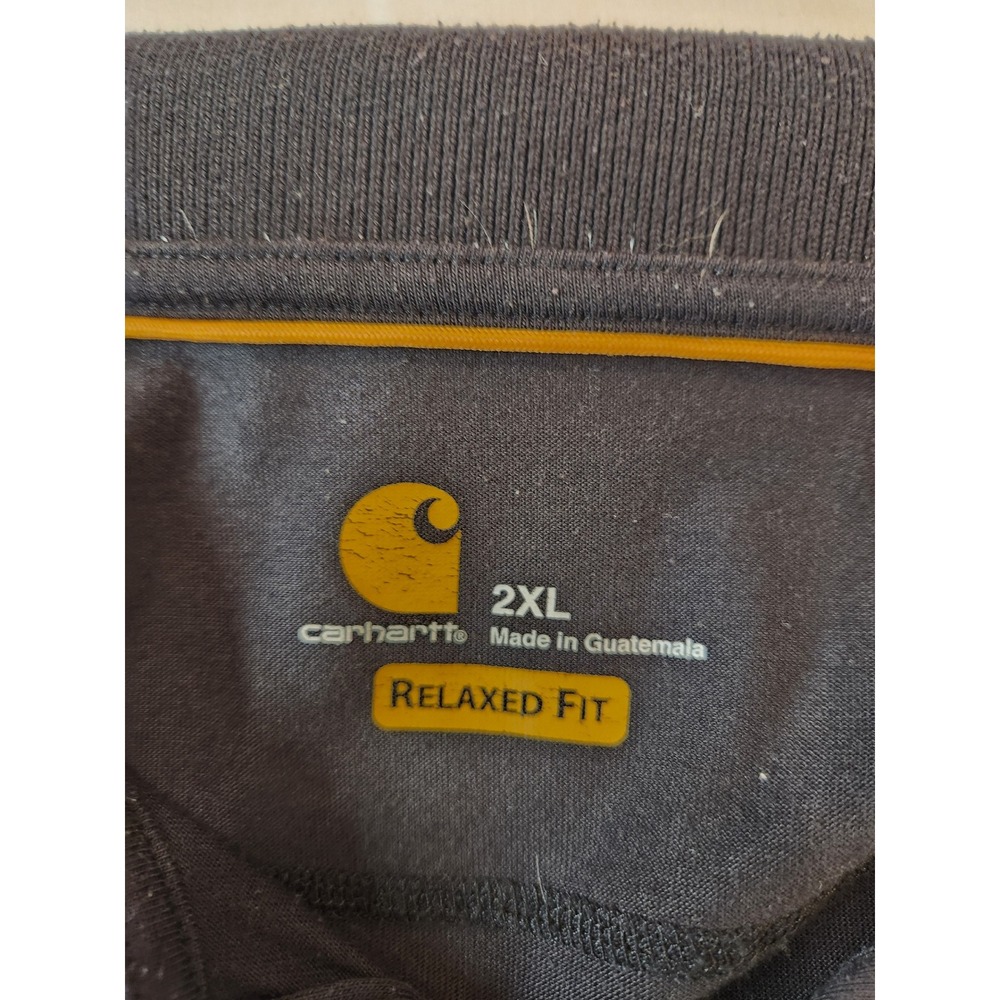 Carhartt Force Mens 2XL Black Relaxed Fit Short Sleeve Pocket Polo Shirt‎ Casual - Picture 8 of 11